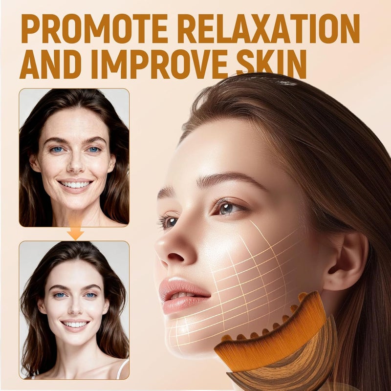 sprsum Lymphatic Contour Face Brush,Dry Lymphatic Contour Face Brush Soft Set,Lymphatic Drainage Massager for Face,Chin & Neck Relaxation,Portable Beauty Tool with Travel Case. Style B - Image 5